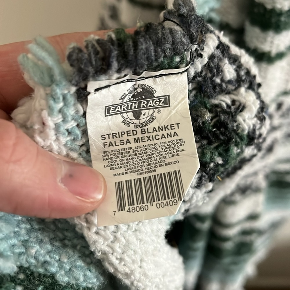 Earth Ragz Striped Blanket Falsa Mexico - Picture 4 of 6
